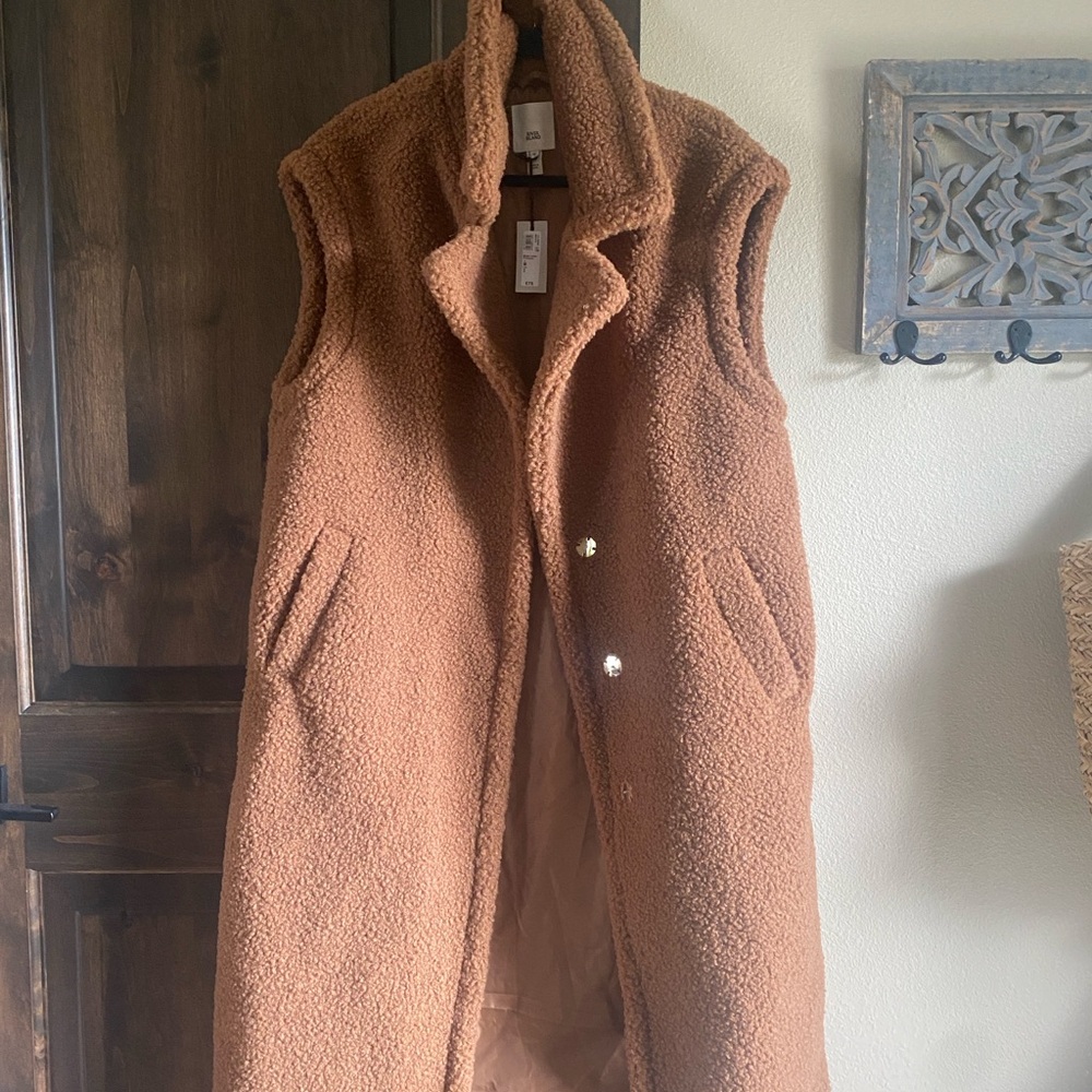 River Island Brown Teddy Jacket Plush Cozy Layer